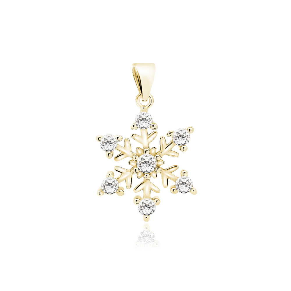 Pandantiv argint placat cu aur galben fulg de nea cu pietre DiAmanti Z1788CG_W-DIA Pandantiv argint placat cu aur galben fulg de nea cu pietre DiAmanti Z1788CG_W-DIA